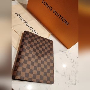 LOUIS VUITTON DAMIER EBENE DESK AGENDA COVER - AUTHENTIC